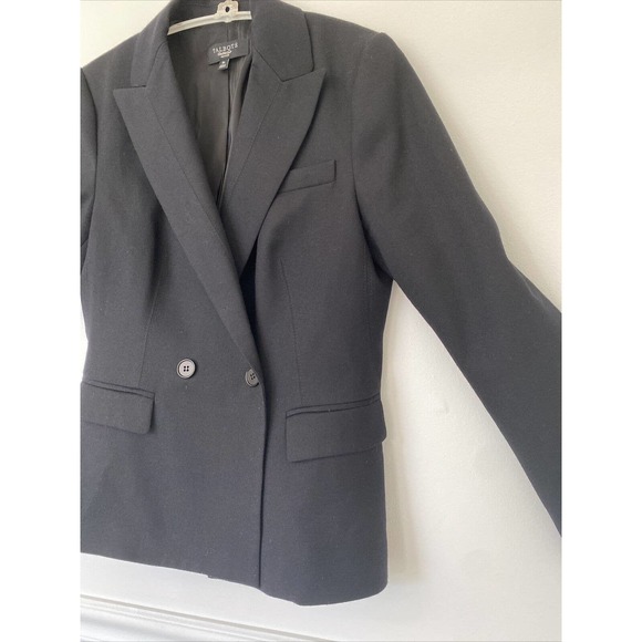 Talbots Blazer Jacket Women 2 Petite Black Wool Double Breasted Gold Button VTG - Picture 6 of 12